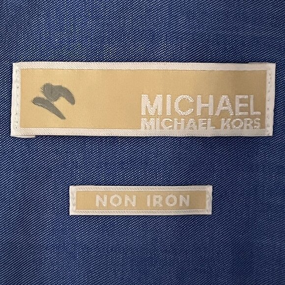 Michael Kors Dress Shirt Adult Blue Striped Button Down Non Iron Easy Care - Picture 7 of 10